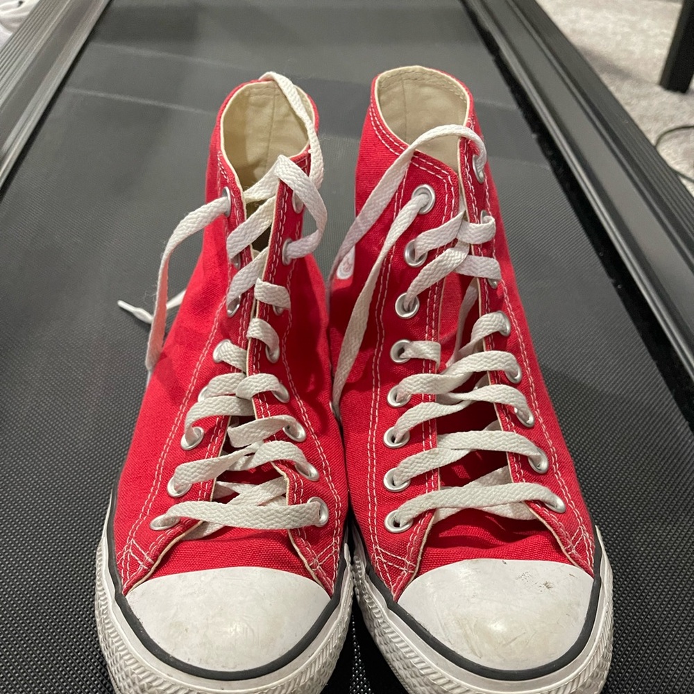 Classic Converse Red High-Top Mens Sneakers